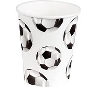 Boland 62521 Lot de 10 gobelets de fête en papier écologique Motif football 210 ml