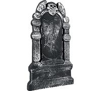 Boland 72019 - Pierre tombale - Tête de Mort Volante RIP - Dimensions : Environ 50 x 30 cm - Décoration pour Halloween, Carnaval et fête à thème