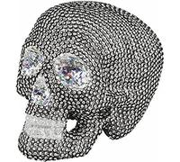 Boland Décoration Tête de mort 72125 avec strass Noir 19 x 15 cm