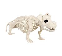 Boland 72416 Squelette pour chien, taille 52 cm, bouche mobile, chien, factice, en plastique, décoration pour Halloween, carnaval ou fête à thème, beige-noir