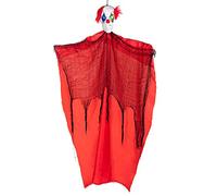Boland 73046 - Clown à suspendre Freaky Clown Taille 160 cm Yeux lumineux Piles Squelette Décoration Suspendue Décoration Halloween Carnaval Fête à thème