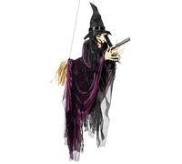 Boland - 73091 - Sorcière volante, 65 cm, décoration à suspendre pour Halloween, décoration de fête, décoration d'horreur pour le carnaval et la fête à thème