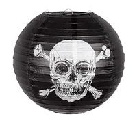 Boland 74105 - Lanterne en Papier Pirate avec Cadre métallique - Diamètre : 25 cm - Lampion - Décoration à Suspendre - Anniversaire - Fête à thème - Carnaval