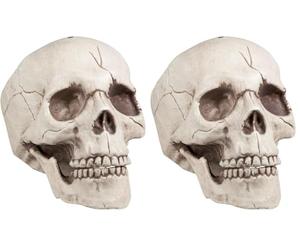 Boland 74378 - Crâne Jawbone décoratif avec pin Mobile, tête de Mort pour Halloween, décoration de fête, fête effrayante (Lot de 2)