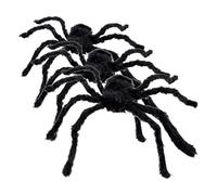 Boland 74394 - Araignée poilue, Taille Max. 70 cm, décoration en Peluche pour Halloween, Carnaval ou fête à thème, décoration de fête effrayante (Lot de 3)