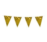 Boland 74796 - Fanion, or | Guirlande, 18 fanions de 45 x 30 cm chacun, décoration pour les anniversaires, le carnaval et les fêtes