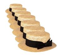 Boland 90994 - Chapeau de paille Condoliero Venise Pilote de gondole Coiffe Déguisement Carnaval Fête à thème (Lot de 4)