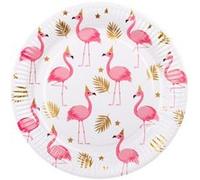Boland assiettes flamant 23 cm papier blanc 6 pièces Roze