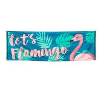 Boland B.V. Bannière Let's Flamingo Flamant Tropic en Tissu 74 x 220 cm