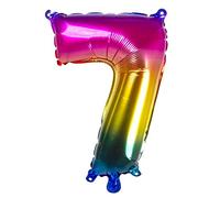 Boland - Ballon gonflable chiffre, taille 36 cm, arc-en-ciel, chiffre, ballon, hélium, anniversaire, anniversaire, anniversaire de vie, fête surprise, décoration