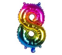 Boland - Ballon gonflable chiffre, taille 36 cm, arc-en-ciel, chiffre, ballon, hélium, anniversaire, anniversaire, anniversaire de vie, fête surprise, décoration