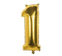 Boland Ballon gonflable en forme de chiffre, taille 66 cm, doré, ballon chiffre, ballon pour anniversaire, anniversaire d'enfant, décoration, cadeau