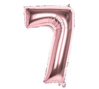 Boland Ballon gonflable en forme de chiffre, taille 86 cm, or rose, ballon chiffre, air, anniversaire, anniversaire de mariage, année de vie, fête surprise, anniversaire d'enfant, décoration