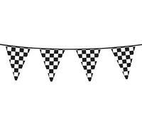 Boland BOL44750 Chequered Black & White Racing Bunting Party Banner Decoration Accessory, 6 m