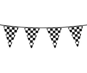 Boland BOL44750 Chequered Black & White Racing Bunting Party Banner Decoration Accessory, 6 m