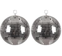 Boland - Boule Brillante diamètre env. 20 cm Disco Fever, décoration de fête ou de Nouvel an, décoration Suspendue, Argenté (Lot de 2)