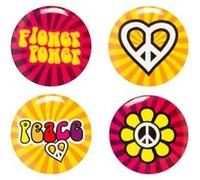 Boland boutons cul hippie. (3 cm) orange/rouge 3 pièces Oranje G