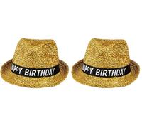 Boland CAT01 - Chapeau Doré Happy Birthday (Lot de 2)