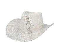 Boland - Chapeau de cowboy Rodeo Party, chapeau pour déguisements de carnaval, carnaval, fête à thème et JGA, Argent (Lot de 2)