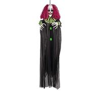 Boland - Clown terrifiant suspendu, 130 cm | Avec des yeux lumineux et des effets sonores, décoration suspendue à piles pour Halloween et les soirées à thème