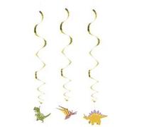 Boland décoration de fête swirl dino junior 85 cm carton or Goud G