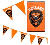 Boland - Ensemble Holland pour la décoration | Drapeau, guirlande de fanions et guirlande géante de fanions pour la Coupe du monde et les soirées de supporters, Pays-Bas
