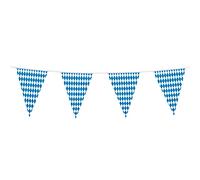 Boland - Guirlande de fanions Bavière, longueur 10 mètres | Guirlande 20 fanions 30 x 20 cm, losanges bavarois, décoration fête de la bière et anniversaire