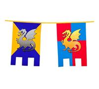 Boland - Guirlande de fanions Knights & Dragons, longueur 6 mètres