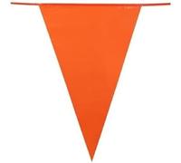 Boland - Guirlande de fanions XL orange, 25 mètres | Guirlande, 40 fanions de 30 x 20 cm chacun, décoration pour les anniversaires, le carnaval et les fêtes