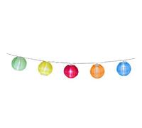 Boland - Guirlande lumineuse LED avec lanternes en papier | Longueur 185 cm, éclairage LED avec 10 lampions de 7,5 cm chacun, fêtes, décoration et anniversaires