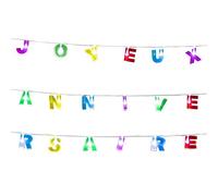 Boland Joyeux Anniversaire 31034 - Guirlande Lumineuse à LED - Longueur : 200 cm - Type de Piles : 2 x AA - Décoration - Guirlande Lumineuse pour Anniversaire, Anniversaire d'enfant, fête Surprise