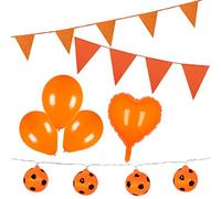Boland - Kit de décoration Holland | Ballon en aluminium, guirlande lumineuse à LED et guirlandes de fanions, Coupe du monde, fêtes de supporters, Pays-Bas