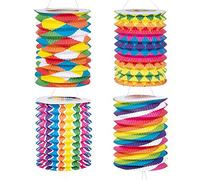 Boland - Lanternes en papier colorées Fantaisie, lot de 12