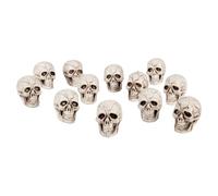 Boland - Lot de têtes de mort, 12 pièces, 4 x 3 cm | Petits crânes de squelettes comme décoration effrayante pour Halloween, les soirées à thème et le carnaval