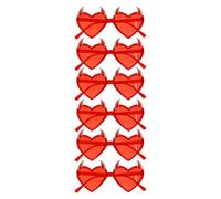 Boland - Lunettes de fête « Diable » pour adultes, lot de 6, lunettes à cornes pour festivals, carnaval, déguisements et soirées à thème
