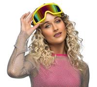 Boland - Lunettes de ski pour les déguisements et les fêtes, lunettes stylées pour les festivals, les carnavals ou les fêtes à thème Apres Ski, Jaune Fluo