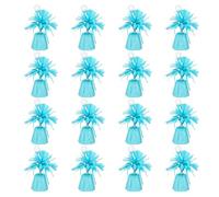 Boland - Poids pour ballons avec feuille métallique, 16 pièces, 160-180 g, pour ballons de baudruche et à l'hélium, Bleu Clair
