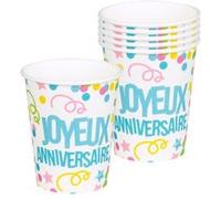 Boland tasses Joyeux Anniversaire 25cl 6 pièces Multicolor