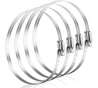Bolatus Colliers de serrage 141-165mm, lot de 4 colliers de serrage réglables en acier inoxydable 304, assortiment de colliers de serrage pour tuyau de piscine, tuyau d’aération, tuyau d’extraction d