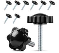 Bolatus Lot de 10 vis à poignée étoile - Vis moletées M6 x 35 mm - Vis avec poignée - Vis à tête étoile - Écrou à poignée étoile - Pour machine-outils, machines de serrage