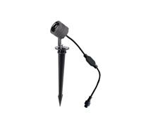 BOLD Lot de 2 spots de jardin LED pour système 24 V (avec câble en PVC de 15 cm, 3000 K, IP65, intensité variable avec contrôleur Bold) - Gris foncé