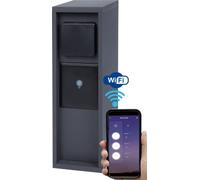 BOLD Pado Prise extérieure Intelligente-Jardin Colonne de Prises 3fiches Anthracite (Smart Home (iOS & Android) | WLAN | IP44 Colonne d'énergie extérieure | 3680W | Emballage sans Plastique)