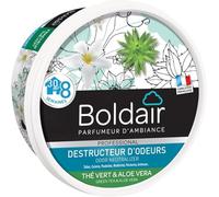 BOLDAIR - Destructeur d’Odeurs en Gel Thé Vert & Aloe Vera - Neutralise les Mauvaises Odeurs & Parfume l’Air - Made in France - Boîte Diffuseuse 300 g