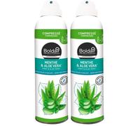 BOLDAIR - Destructeur d'odeur et parfumants d'intérieur - Format compressé - parfum menthe et aloe vera - sans retombées - Flacon 100% recy ologique - 250ML - Fabrication française (Lot de 2)
