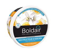 BOLDAIR - Gel destructeur d'odeur Fleur d'Oranger - Neutralise les odeurs - parfume - Produit gel solide - Multi application - durée 8 semaines - 300g - Fabrication française