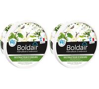 BOLDAIR - Gel destructeur d'odeur Thé Blanc Vanille - Neutralise les odeurs - parfume - Produit gel solide - Multi application - durée 8 semaines - 300g - Fabrication française (Lot de 2)