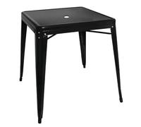 Table carrée bistro en acier noir - 660 mm