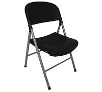 Chaises pliantes Bolero en plastique et acier noir, lot de 2