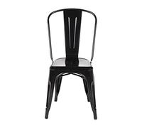Bolero Chaises Bistro en Acier Noir (Lot de 4)