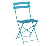 Bolero Chaises de patio pliantes en acier bleu azur, lot de 2